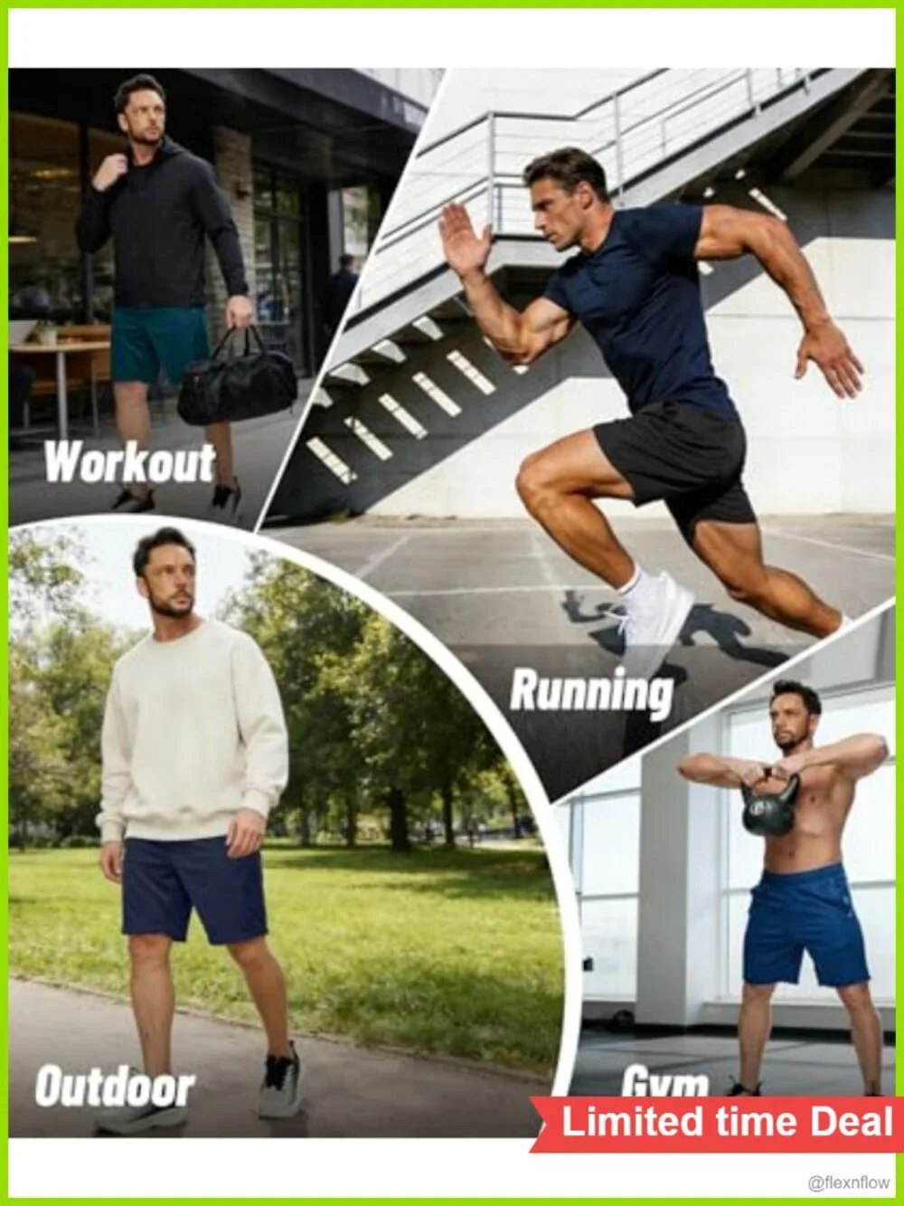 Men's Athletic Shorts 5 Pack with Pockets Fast Dry Gym Running Basketball